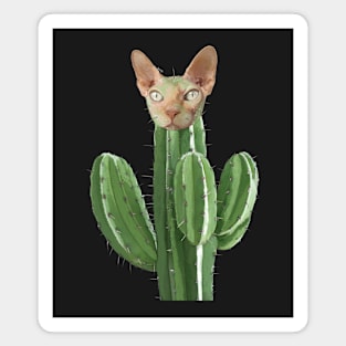 Cactus Cat Pun Magnet